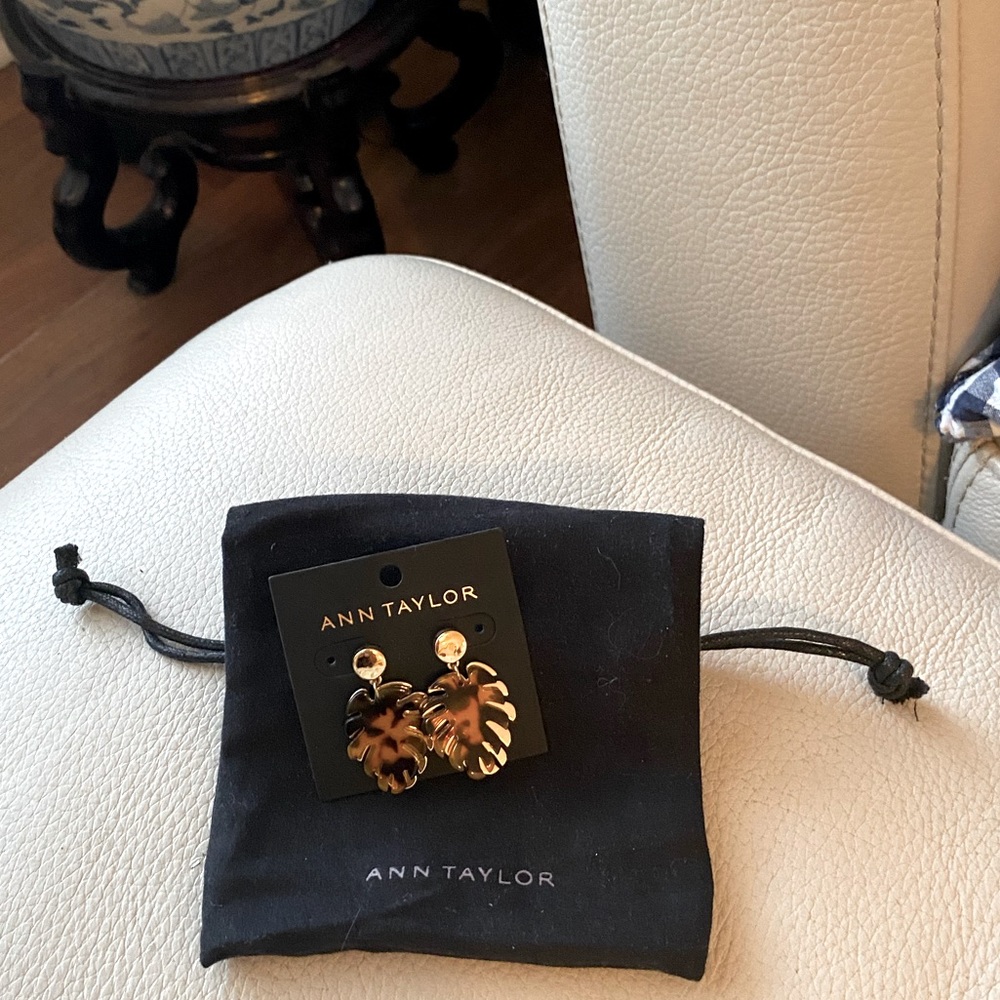 Ann Taylor gold and tortoise earrings . New with tag.